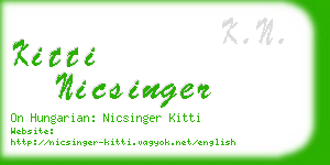 kitti nicsinger business card
